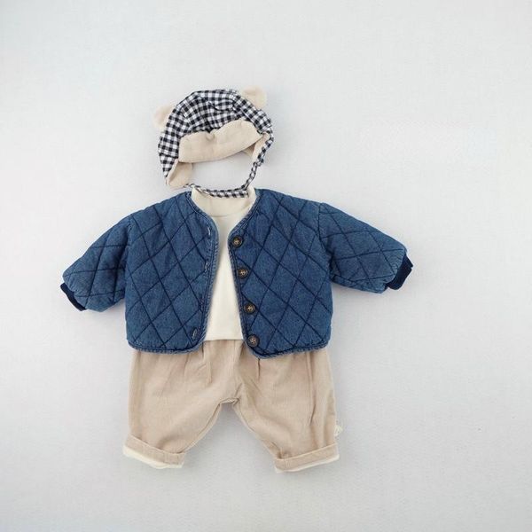 

down coat baby parka boys clothes jacket girl winter children's cotton-padded autumn and fashion clothinng unisex, Blue;gray