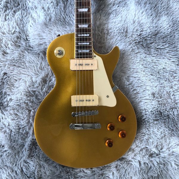 

electric guitar china custom shop made beautiful and wonderful gold color p90 pickups