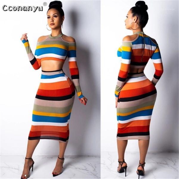 

two piece set women crop off shoulder slim bodycon nigthclub pencil dress long sleeve 2 outfits, White