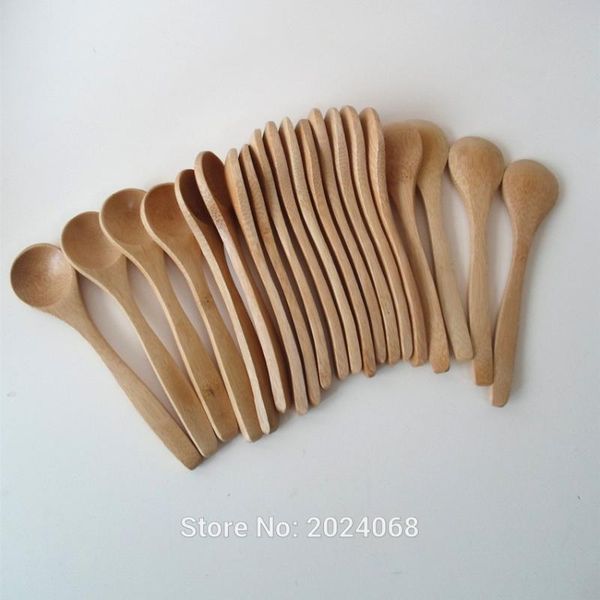 

spoons 10pcs/set 5.1inch wooden spoon ecofriendly tableware bamboo scoop coffee honey tea stirrer b88