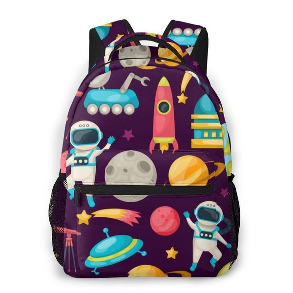 

funny cow space science sharks planets kids pattern casual daypack travel school bag with pockets for boy student bags