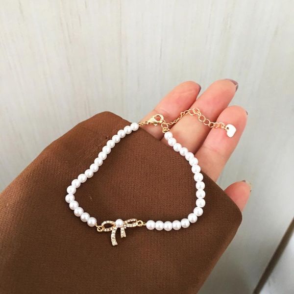 

link, chain 2021 simple fashion personality creative design bowknot shape bracelet female elegant jewelry gifts sell like cakes, Black