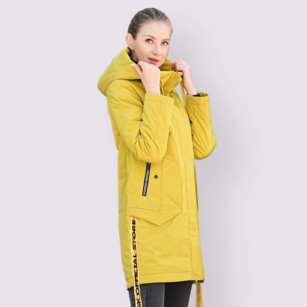 

Women's Down & Parkas High Quality Coat Spring Autumn Fashion Casual Thin Parka European Windproof Long Plus Size Hooded Jackets BSE9, Black