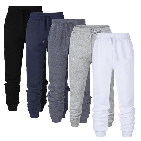 

men's pants fashion solid color thickening comfortable casual stretch warm trousers sports, Black