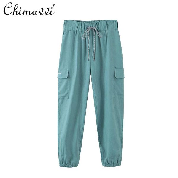 

women's pants & capris embroidered overalls blue high waist loose casual female korean street wear fashion bottonms, Black;white