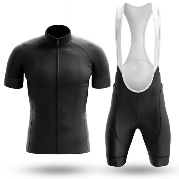 

racing sets 2021 black cycling jersey set sport team bike men clothing quick dry summer sleeve road ride shirt bib short gel pad, Black;blue