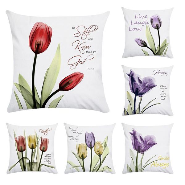 

cushion/decorative pillow letter love laugh cushion cover floral flower case cotton ployester sofa home decorative throw cr004