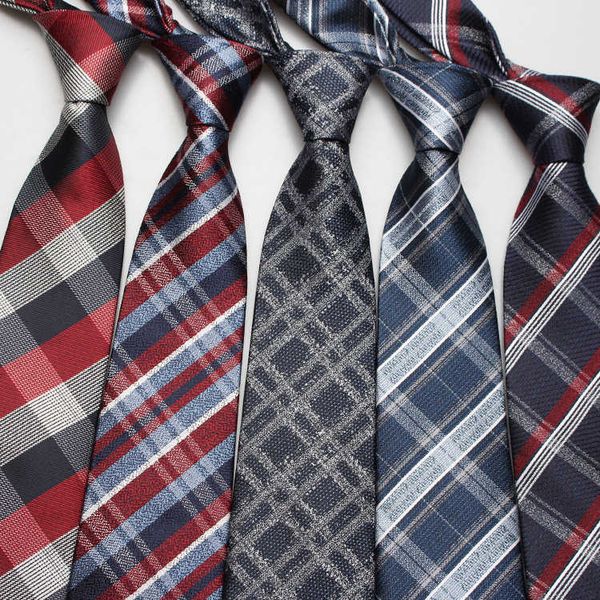 

2021 new t / c jacquard 8cm stripe plaid business formal tie, Blue;purple