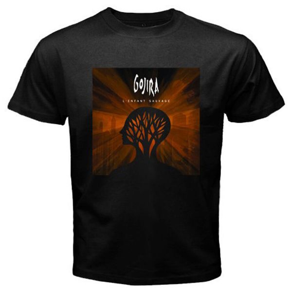 

new gojira band logo men's black t-shirt size s to 3xl - 100% cotton, White;black