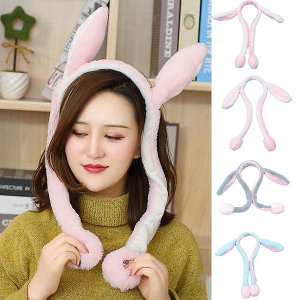 

party hats funny girls animals ear moving jumping children women warm plush winter caps kids cute fuzzy pinch airbag