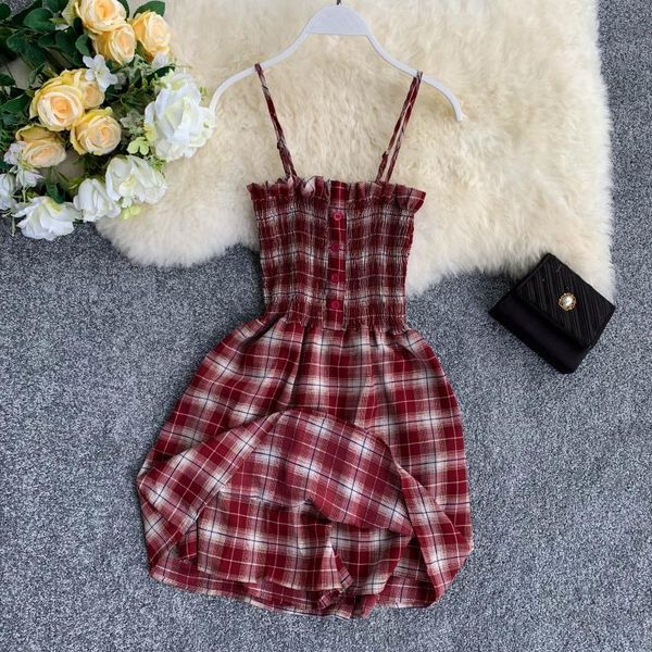

women's jumpsuits & rompers retro plaid jumpsuit women single breasted seaside beach summer sleeveless playsuits f151, Black;white