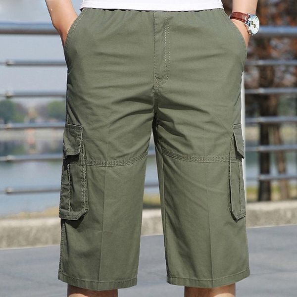 

men's shorts men elastic waist outdoors pocket sports overalls casual pants solid clothing bermuda homme, White;black