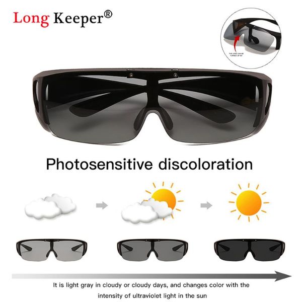 

sunglasses fashion square flip up pochromic polarized men car driving goggles male outdoor sport glasses cover, White;black
