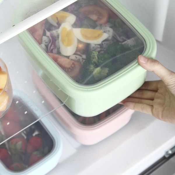 

dinnerware sets stainless steel fresh-keeping lunch box kitchen movable compartments microwave container storage plastic bento