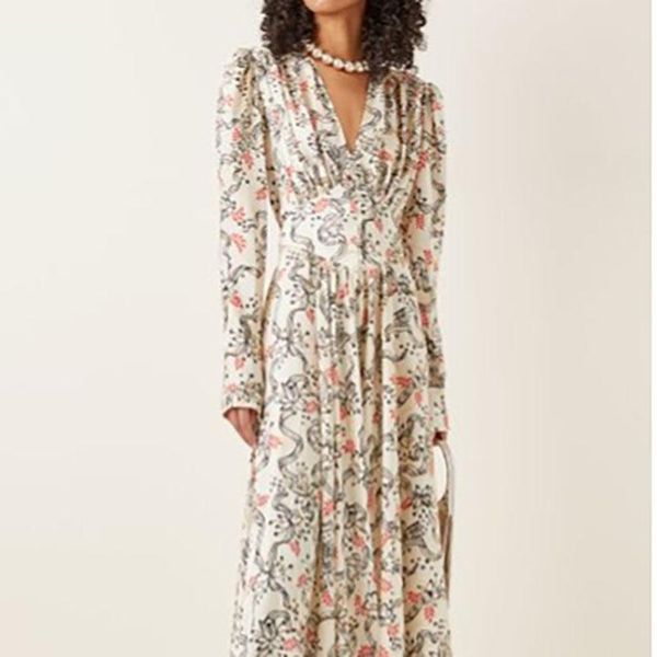 

casual dresses 2021 women retro v-neck foral pleated midi dress pastoral print shirt summer sundress female clothing sweet streetwear, Black;gray