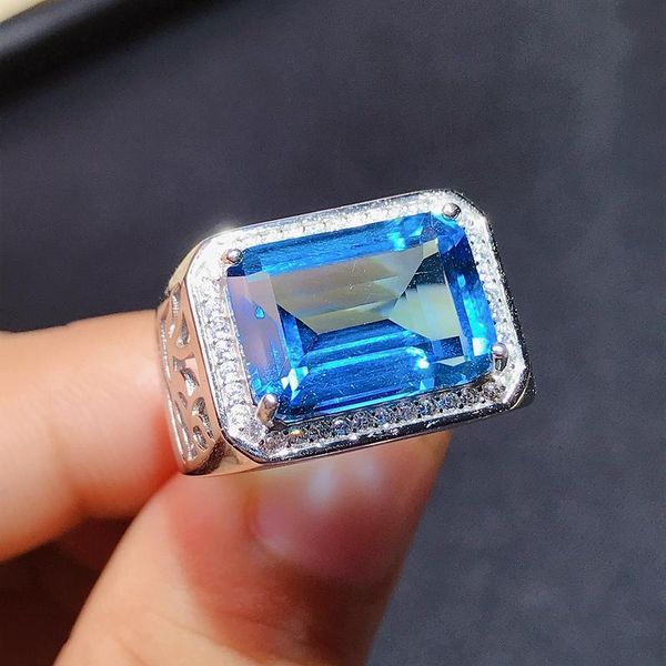 

cluster rings natural z men's ring, 925 silver, exquisite craftsmanship, large grain gems, beautiful colors, Golden;silver