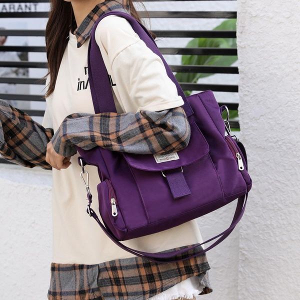 

evening bags waterproof nylon women shoulder bag zipper school for teenagers girls ladies fashion high capacity hand travel