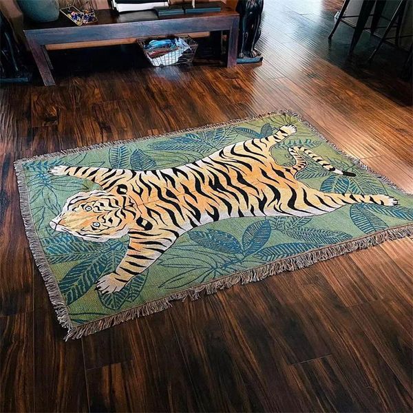 

blankets tiger leisure tapestry travel creative blanket sofa decorative vintage summer knitted throw thread nap bed mat