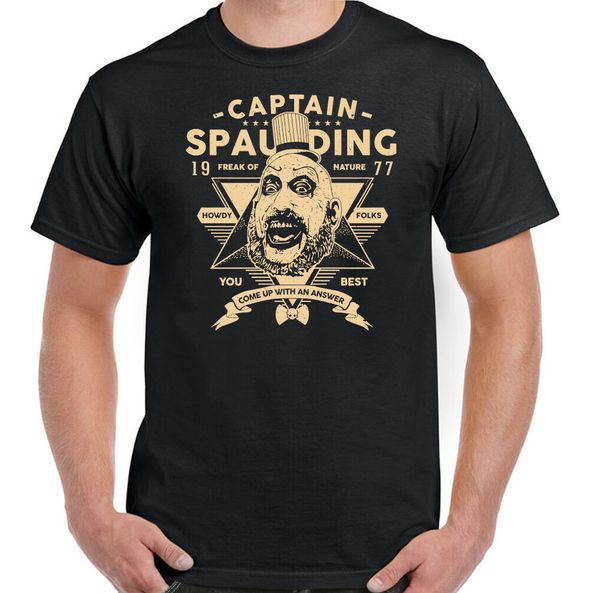 

captain spaulding t-shirt, mens 1000 corpses 3 from hell the devil's rejects top, White;black