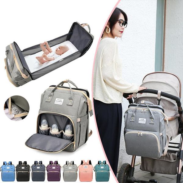 

diaper bags baby bag bed backpack for mom maternity multifunctional portable usb folding large capacity nursing outdoor