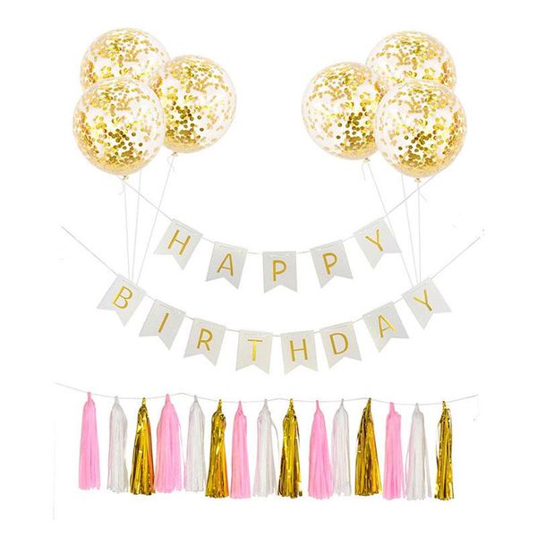 

party decoration happy birthday banner confetti balloon gender reveal wedding baby shower kids supplies