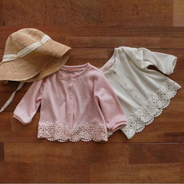 

jackets 2021 summer cotton thin lace cardigan for girls long sleeve coat baby girl clothing 9m-5t children's outerwear, Blue;gray