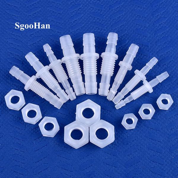 

5~200pcs m6~m10 thread hex nut to 3~8mm pp pagoda direct connectors aquarium tank air pump adapter irrigation system hose joints watering eq