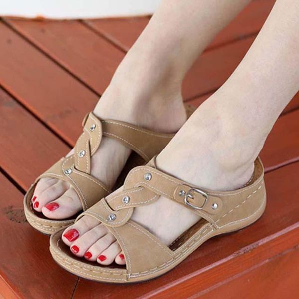 

sandals women's 2021 shoes buckle platform ladies beach dress party women plus size wedge heel female, Black
