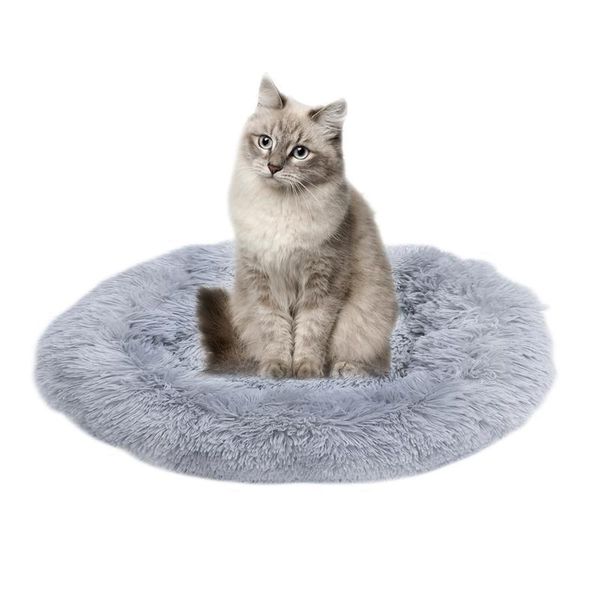 

cat beds & furniture 50cm plush pet cushion warm nest bed house for dog puppy (light grey) #3