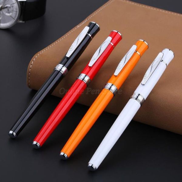 

ballpoint pens picasso 607 high grade metal silver trim financial roller ball pen refillable professional office stationery writing tool, Blue;orange