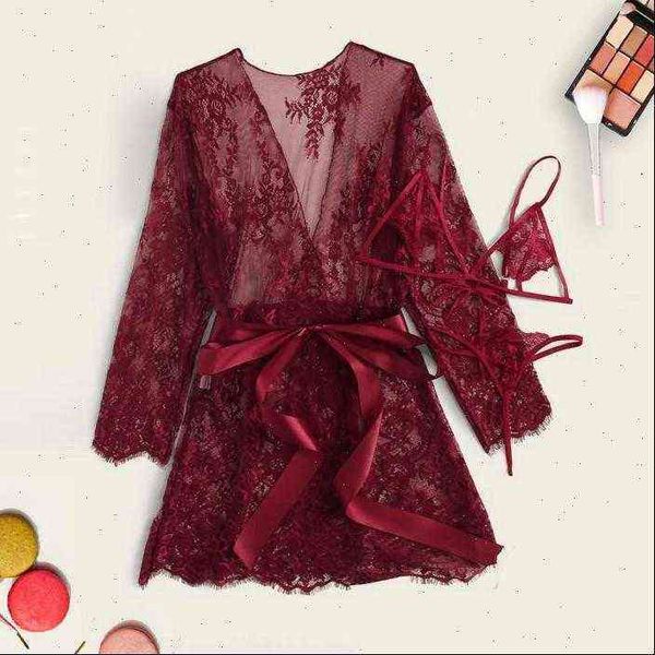 

delicate satin silk pajamas cardigan womens sleepwears nightdress bathrobe robes comfortable underwear sleepwear three piece, Black;red