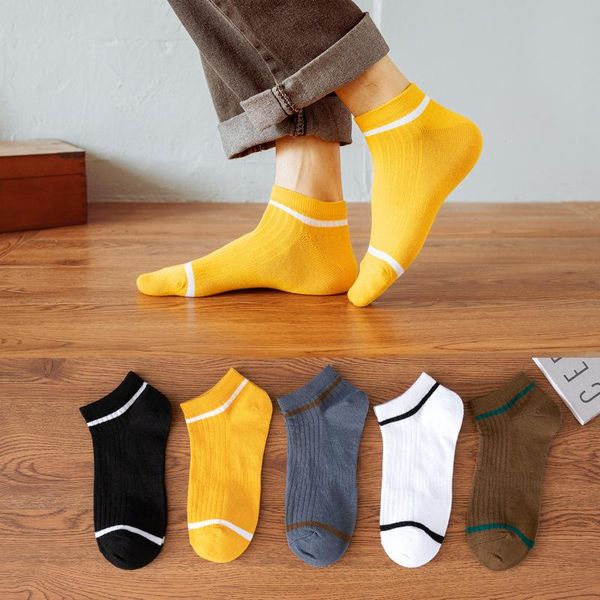 

men's socks harajuku cool men breathable cotton summer shallow mouth black brown korean streetwear ankle fashion funny sock