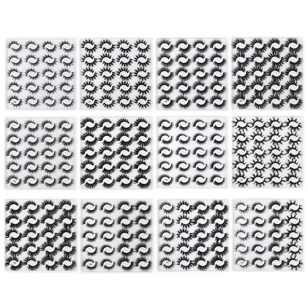 

20pairs 3d lashes fluffy soft wispy volume natural long false eyelashes eye lash pack reusable eyelashs makeup tool faux cils