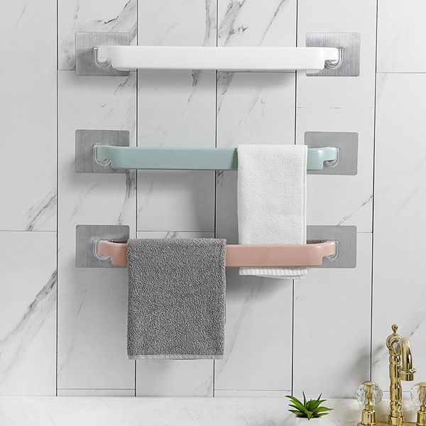 

bathroom storage & organization wall mounted towel hanger self-adhesive holder rack bar shelf roll hanging hook organizer