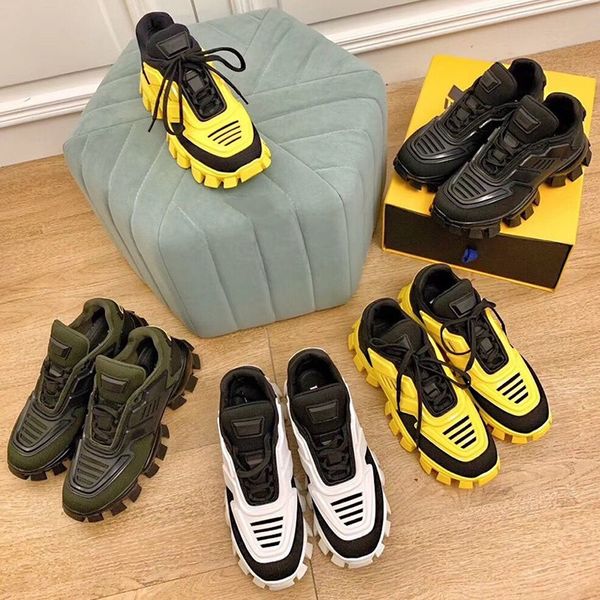 

luxury brand wedge platform shoes men lace up mixed color tenis masculino design mens shoe white runaway chunky sneakers, Black