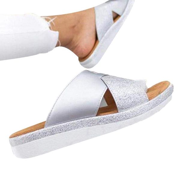 

slippers sagace summer shoes woman thick bottomed sandal wedge heel sandals clip toe 2021 beach zapatos de mujer 7j8, Black