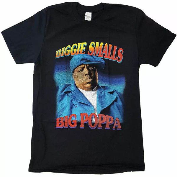 

biggie smalls poppa official t-shirt men unisex, White;black