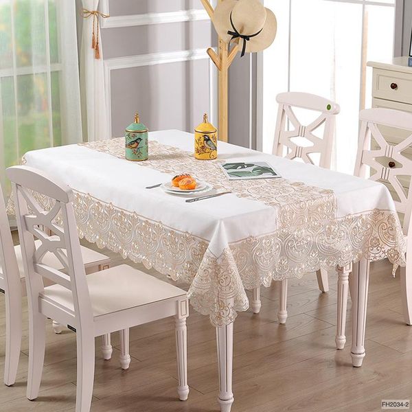 

lace linen table cloth embroider consice fresh style tea tablecloth runner for wedding party banquet dust cover