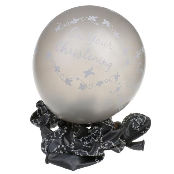 

party decoration 10pcs on your christening latex balloons decorations silver