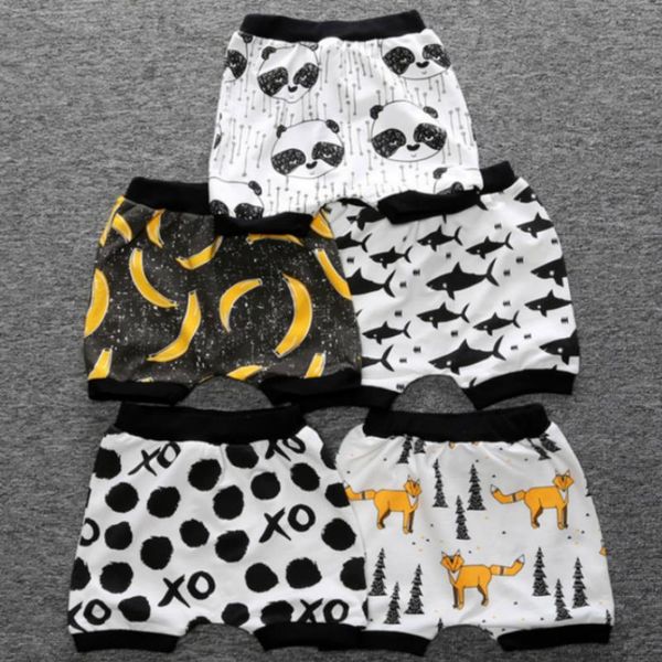 

baby pants boy shorts 2021 children's summer cotton fruit harem, Black