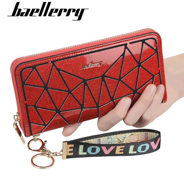 

wallets ladies wallet fashion shiny zip phone bag ling long clutch zipper lady purse woman, Red;black