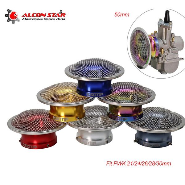 

alconstar- motorcycle carburetor air filter 50mm fit pwk 21/24/26/28/30mm pe 28/30mm keihin oko koso fuel system
