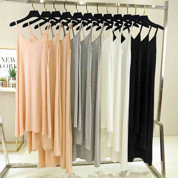 

vintage solid spaghetti elegant womens dress o neck long modal summer autumn korean lady sleeveless vestidos, Black;gray