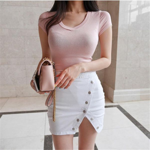 

women's blouses & shirts 2021 tee women fashion womens pink v neck bodycon long sleeve blouse autumn shirt blusas mujer de moda, White
