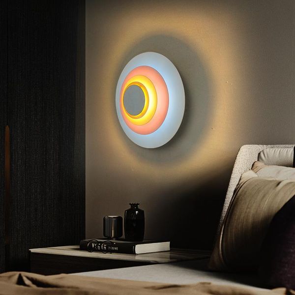 

wall lamp color round led ceiling light creative simple staircase corridor lights background atmosphere bedroom sconce