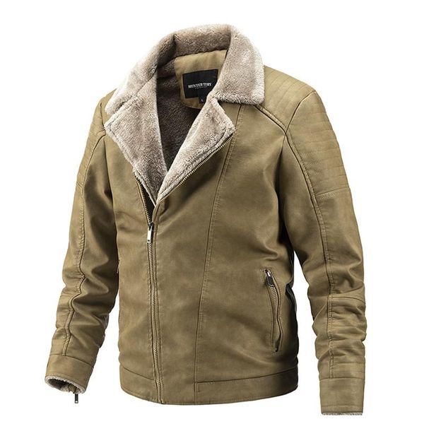 

men's jackets winter men casual pu leather jacket classic warm thick fleece fur motorcycle coat autumn windproof, Black;brown