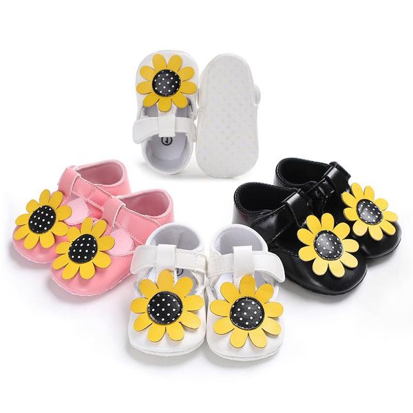 

first walkers 2021 female baby toddler shoes soft bottom non-slip cute flowers girl hook & loop