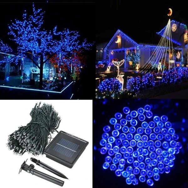 

500 led solar powered fairy string light garden party decor xmas