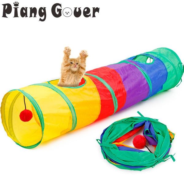 

cat toys foldable tunnel drill barrel colorful tent pet