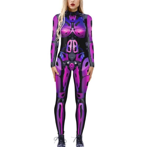 

women's jumpsuits & rompers scary halloween skeleton bone print costume women horror carnival joking catsuit jumpsuit long sleeves bod, Black;white